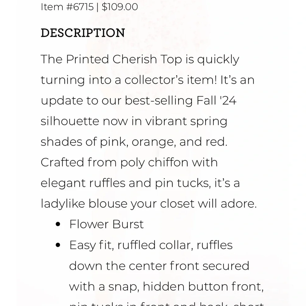 CAbi Printed Cherish Blouse - Picture 2 of 4
